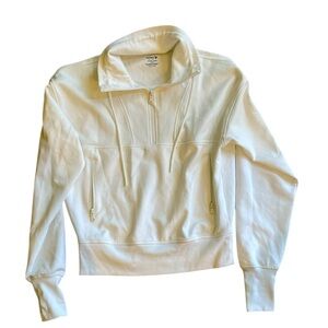 White Quarter-Zip Pullover Sweatshirt